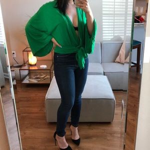 Free People Green Top